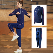 GYMNA spring fitness casual two-piece running training clothes new sports suit womens zipper sweater trousers