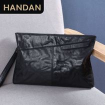 Mens hand grab bag genuine leather 2022 new male fashion headlayer Bull Leather Handbag Large Capacity Soft Leather Envelope Male Tide