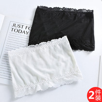  Lace breast wrap bandeau short sexy bottoming non-slip strapless underwear female white anti-light thin breathable summer