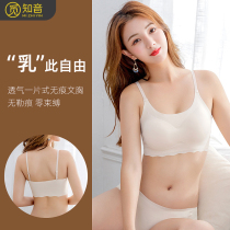 Thin sports underwear women gather without steel ring shockproof running ice silk vest bra no trace sleep beauty back