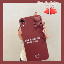 Suitable for apple XR mobile phone shell iphonexr stereo cartoon paparazzi ihponexr anti-fall soft shell lphonexr lens full package a2108 cute lady with apple fork