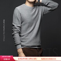 Autumn mens round neck cashmere sweater long sleeve cardigan knitted sweater base shirt thin mens autumn winter clothes