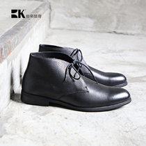 BK Bury Cool Chic Business Casual High leather shoes Inlan minimalist Pointed Tumble Leather Leather Mens Shoes Spring Tide