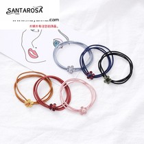 Simple small flower tie female Korean rubber band hair rope headwear personality Hairband hipster cute leather case