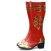 Ethnic dance boots Mongolian dance boots Tibetan dance shoes long tube high-heeled men and women children performance shoes
