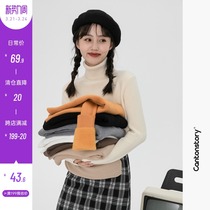 High collar knit cardiovert women plus suede thickened spring autumn season 2022 new integrated suede wearing inner hitch blouses undershirt