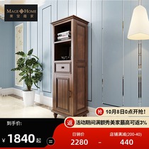 Solid Wood American side cabinet TV side cabinet American high cabinet locker living room furniture storage cabinet wine cabinet side cabinet