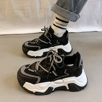 Explosive thick-soled daddy shoes womens ins tide retro 2023 new spring and autumn all-match net red heightened casual sneakers