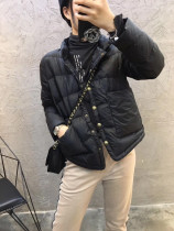 Small sub light slim short black white duck suede down jacket Europe station Winter womens clothing 2021 new Euros