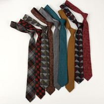 Wool Plaid Leisure Retro Gentleman Tie Female Male Student Academy Wind Harajuku Wind Japanese British Wind ins Tide
