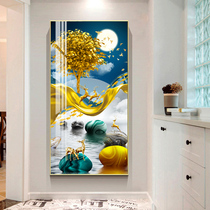 Nordic style porch decorative painting vertical fantasy hanging painting House corridor aisle modern simple light luxury crystal porcelain painting