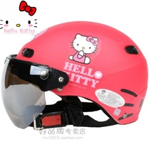 Taiwan Hello Kitty Asian red electric Harley motorcycle helmet Helmet helmet for men and women UV four summer