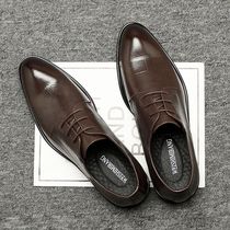 British leather shoes mens leather business formal dress pointed mens casual brown spring and autumn wedding groom shoes spring mens shoes