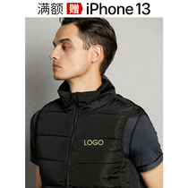 High-end cotton clothes waistcoat custom exhibition work clothes to be made with velvet zipper vest stand-up collar jacket Indo logo embroidery