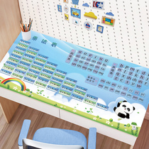 Leather Desk Cushion Writing Desk Cut for children Environmental protection Students Alphabet Multiplication Table Desktop Study Table Cloth Mat