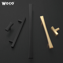 Wallank modern minimalist wardrobe door handle American cabinet door handle drawer cabinet long dumb black cabinet handle