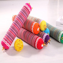 Pure cotton old coarse cloth adult candy cylindrical buckwheat shell sorghum shell cassia neck cervical pillow sleeve with inner bladder sleeve