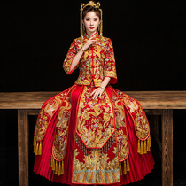 Xiuhe dress bride 2021 new Chinese wedding dress Wedding dress Xiuhe dress dragon and phoenix coat thin Xiuhe summer