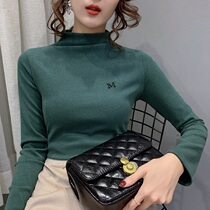 2020 autumn and winter new foreign air half-height neckline with long sleeves T-shirt woman 100 lap and double grinding gross undershirt