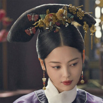 Film and television such as Yichuan Jin Yuyan with the same flag head wig Qing Dynasty Imperial Concubine Fujin styling hair bun court maid flag head