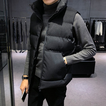 Tide Cards Winter Down Cotton Waistcoat Mens Body Thicken Vest Jacket Korean Version Trend Warm Outside Wearing Casual Cotton Clothing