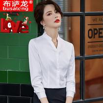 2020 Autumn x winter New long sleeve white shirt ladies base professional self-cultivation work clothes large size official q351