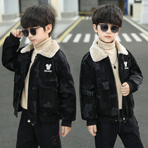 Boy Little Bear Leather Coat Jacket 2022 Spring Autumn Winter New Ocean Gas CUHK Children Baby Stand Leather Jacket Tide Cards