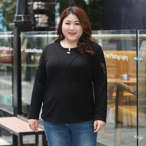 Extra-large code spring dress t-shirt woman long sleeve loose mm200 catty mm200 catty extra-code pure cotton Compassionate Fat Mom Blouse