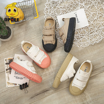 Childrens canvas shoes 2021 spring and autumn Korean version of low-top boys and girls shoes casual biscuit board shoes baby bread shoes