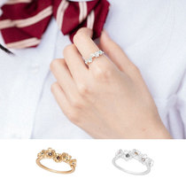 Day series Japanese net red girl small frescoed small flower flower ring supersenssen sembodied matte gold silver color diamond ring