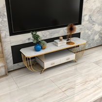Nordic Marble TV cabinet Small household living room coffee table combination Simple light luxury post-modern European floor cabinet set