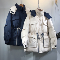 Cotton Suit Woman 2021 Winter New Korean version Loose Bump Color Medium Long Collection Waist-to-cap thickened cotton coated cotton padded jacket