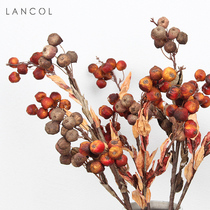 Lancol Retro Simulation Flowers Autumn Color Hawthorn Fruit Family Residence Decoration Flower Arrangement Accessories Photography Shop Window Soft Dress Fake Flowers