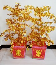 Altarpieces gold silver money Wu Qi period zhi zha cash cow 1 2 m pair sacrifice grave supplies