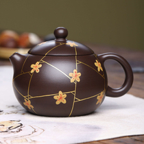 New product special national worker Wang Zhifang Xishi Baimu old purple clay 280cc famous pure handmade purple clay pot