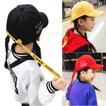 Spring and summer thin Korean version of childrens sun hat boys and girls alphabet cap baby baseball cap travel sun visor tide