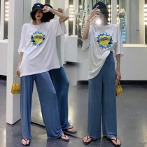 Pregnant Women summer dress small fragrant style fashion tide mother out net red shake sound two-piece summer leisure sportswear