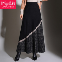 Mother skirt women Spring and Autumn dress middle-aged pleated skirt 2021 new long A- line dress slim autumn winter skirt