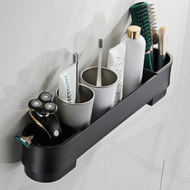 Toilet toothbrush rack bathroom mouthwash Cup toothpaste storage rack toilet non-perforated wall Wall wash table