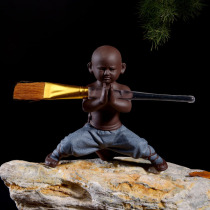 Manufacturer Purple Sand Tea Spotting Piece Great Kung Fu Kid ceramic figure Little monks home handicraft decoration