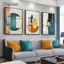 Nordic living room abstract decorative painting light luxury sofa background wall hanging painting modern simple mural atmospheric triple wall painting
