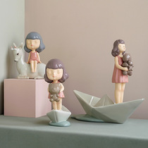 ladylike FRP ins wind ornaments small ornaments animal model cute bear doll living room decoration