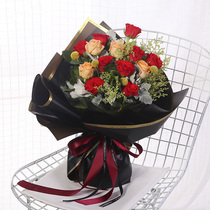 Flower clothes season fierce love English border bouquet wrapping paper rose flowers flower Flower Flower Flower flower bouquet packaging material