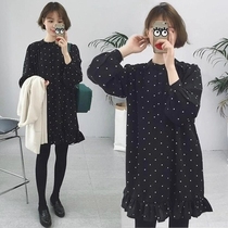 Pregnant Woman Shirt Spring Summer Suit 2022 New Korean version Tennis Red shirt in long style Loose Blouse Pregnant Woman Dress dress