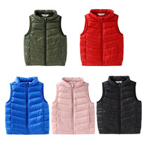 Annai childrens clothing autumn and winter boys and girls light short down vest parent-child vest AM2901
