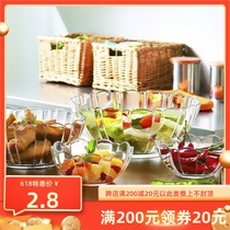 Lotus Bowl Ice Powder Bowl Sugar Water Bowl Sweet Bowl Large Number Fruit Salad Bowl seasoning Bowl Rice Transparent Glass Bowl