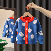Girls sweater cardigan 2021 new childrens foreign style coat coat spring and autumn childrens knitwear womens baby Autumn