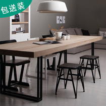 Solid Wood Desk Chair Combined Four Persons Computer Screens 2 Persons Position Log Screen Employees Casual American