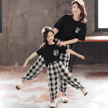 Parent-child Women super Foreign Air girl Summer set 2021 New Korean leisure children mother and daughter two sets