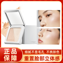 caremille Coleman Two Color High Disc Flash Powder Face Brightening Double Flare Repair Nasal Shadow Koman Coleman